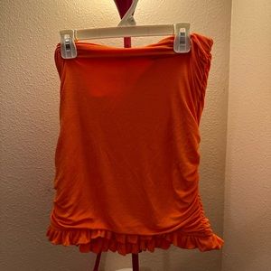 Neon orange frill skirt